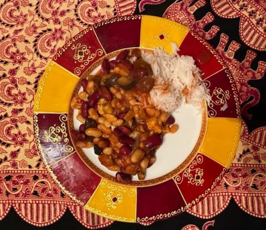 Chou-fleur et aubergine au curry