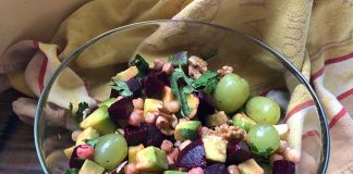 Salade automnale aux raisins